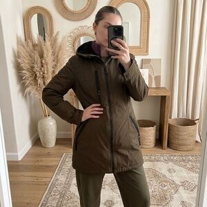 Calvin Klein Water Resistant Sherpa Lined Hooded Jacket - Olive